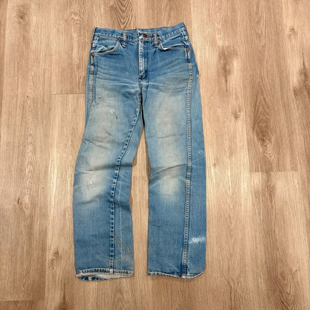 Vintage Wrangler Jeans Mens 28x26.5 Blue Faded Slim Fit Cowboy Cut 936DEN USA